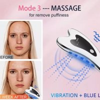 Лифтинг масажор за лице с червена и синя светлина, гототерапия и вибрации, снимка 10 - Козметика за лице - 39158637