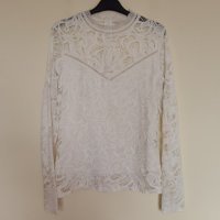 Дантелена блуза Vila, снимка 1 - Блузи с дълъг ръкав и пуловери - 34426771