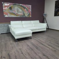 Светло кремав кожен ъглов диван с лежанка, снимка 9 - Дивани и мека мебел - 42514215
