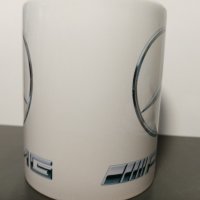 Бяла порцеланова чаша с логото на Мерцедес/Mercedes, снимка 2 - Чаши - 40822445
