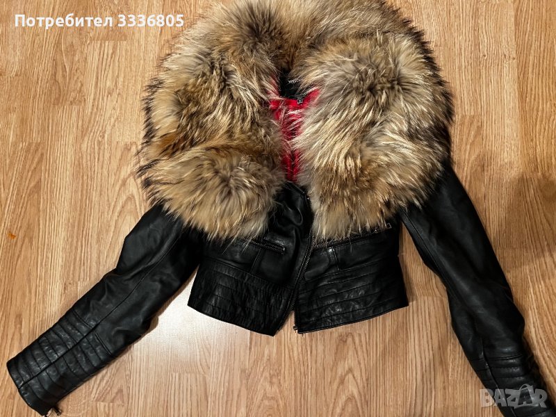 Яке от естествена кожа и яка от лисица, снимка 1