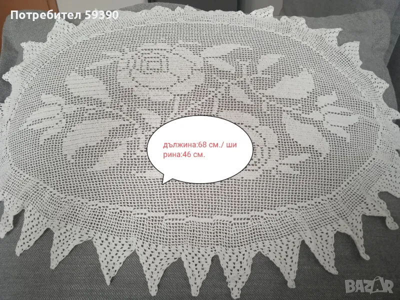 Красива покривка с рози , снимка 1