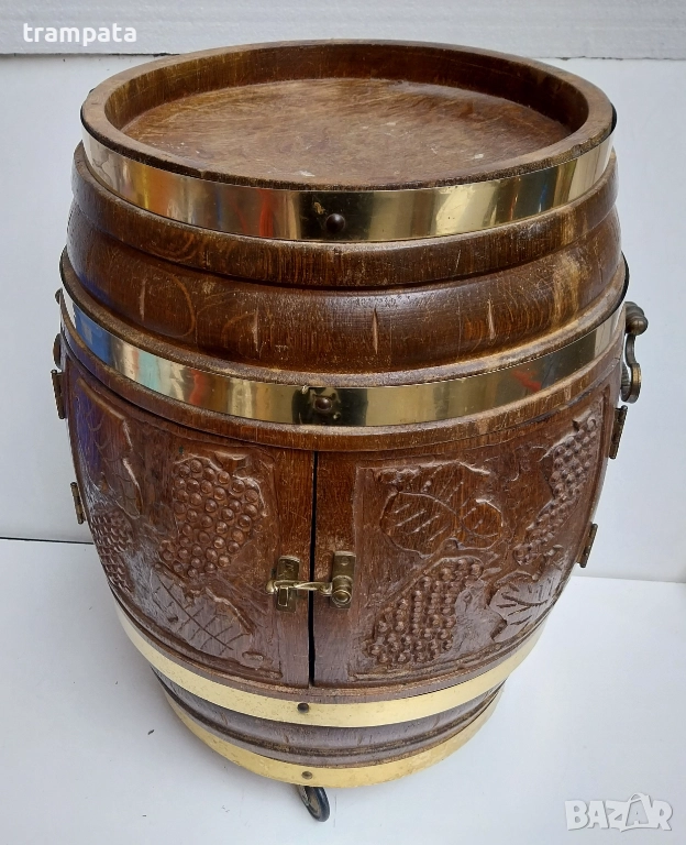 НАЙ ДОБРАТА ОФЕРТА Стар  дървен бар ,маса , сервизна количка 50те / 60те години. , снимка 1