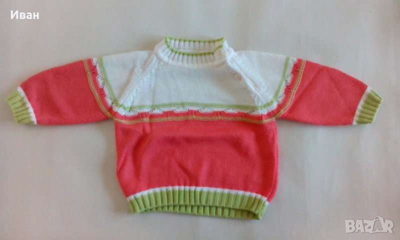 Бебешка жилетка Ино, бяло и оранжево, ръст 86 см, 12-18 месеца - само по телефон!, снимка 1