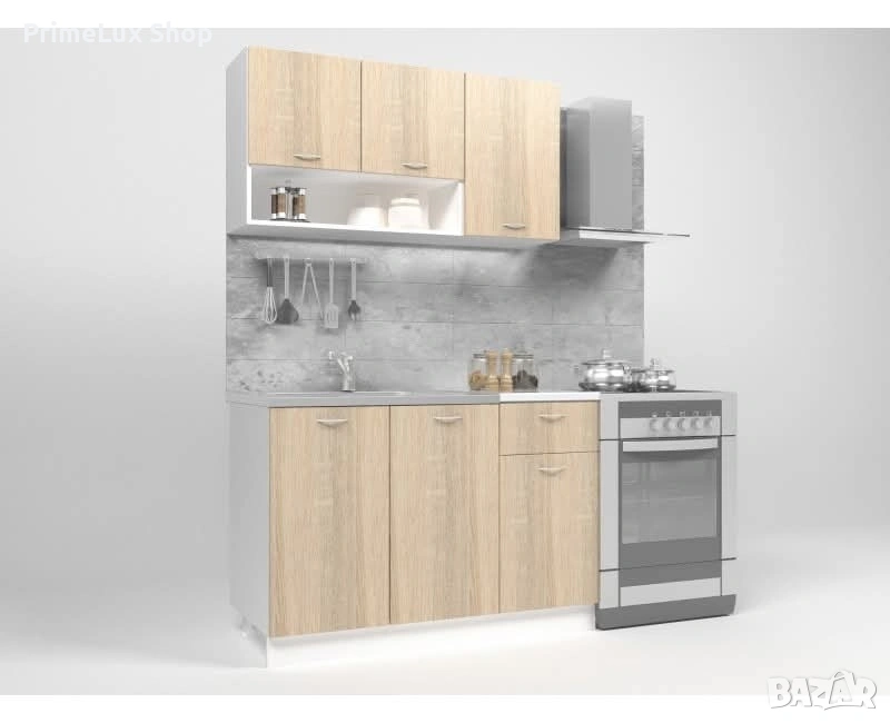 Кухня BERTHA 1.20м бяло/дъб сонома, снимка 1