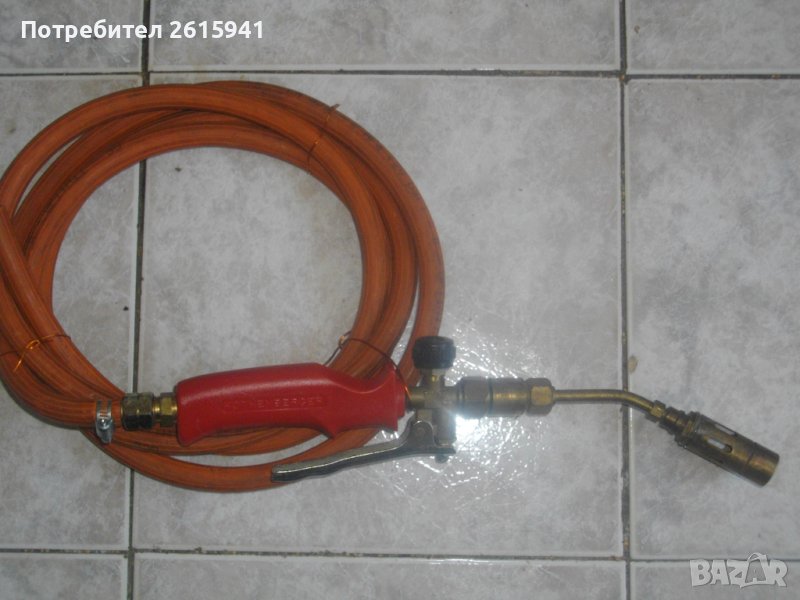 375mm ROTHENBERGER-Профи Газова Немска Горелка С Маркуч 3 м-ОТЛИЧНА-Почти Нова-PROPAN BUTAN-РОТЕНБЕР, снимка 1