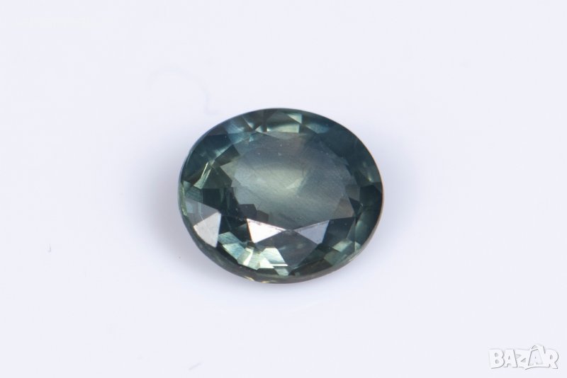 Синьо зелен сапфир 0.59ct нагряван овална шлифовка #4, снимка 1
