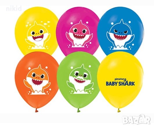Бебе Акули Baby Shark латекс балон балони парти рожден ден, снимка 1