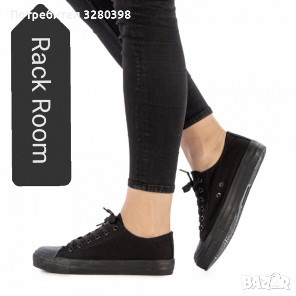 Дамски кецове от плат в черен цвят, снимка 1