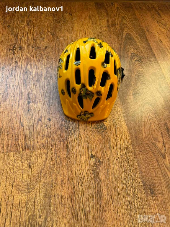 Жълта с кученца каска за велосипед или други спортове само за 10лв. crosswave, снимка 1
