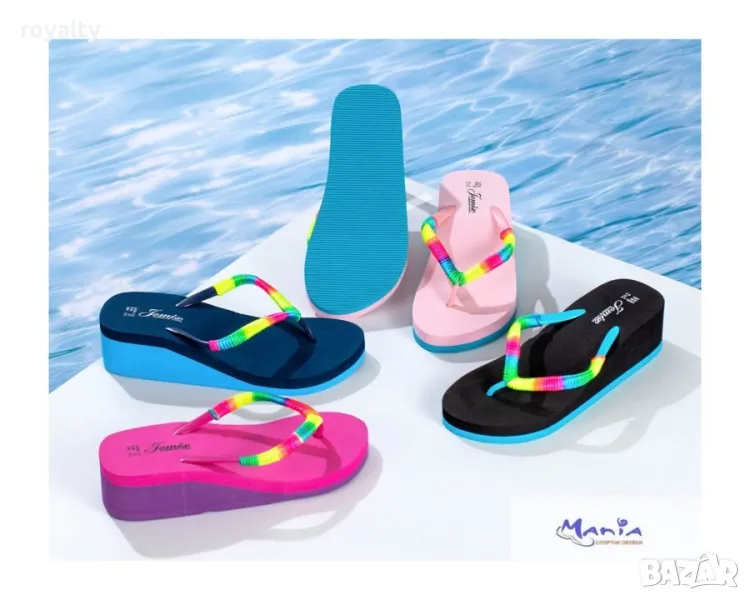 Дамски джапанки на платформа, снимка 1