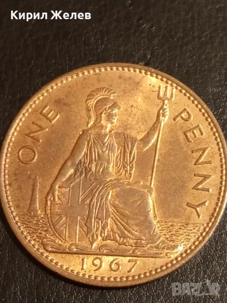 Стара монета 1 пени 1967г. Великобритания Кралица Елизабет втора 29792, снимка 1