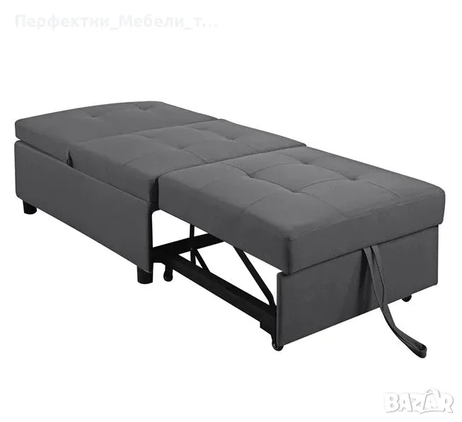 Компактен стол-фотьойл-легло-кресло с дамаска икономично допълнително разтегателно легло, снимка 1