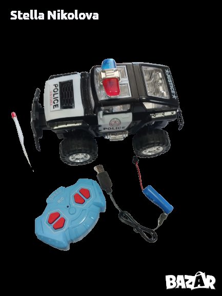 Полицейски джип с дистанционно управление, акумулаторна батерия и USB зарядно,24*16*13см, снимка 1
