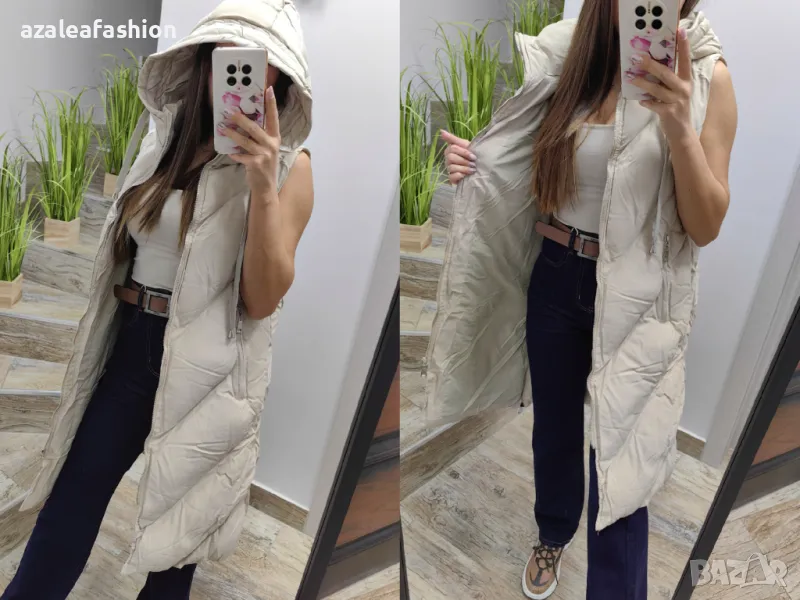 Дълъг елек с вата, снимка 1