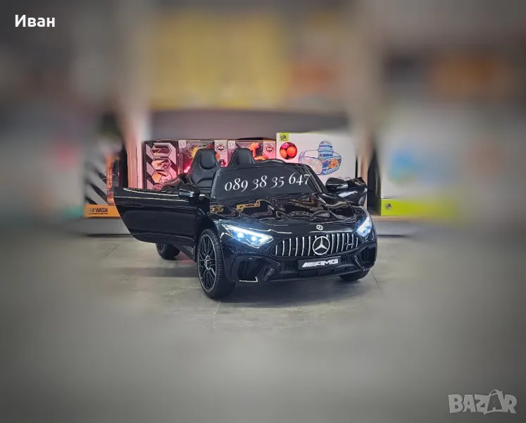 ТОП ЦЕНА!Акумулаторна кола Mercedes SL63 AMG с 12V батерия,EVA гуми,металик , снимка 1