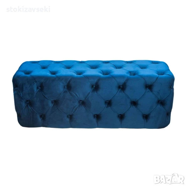 Табуретка плюш, син цвят,110*38*42см, снимка 1