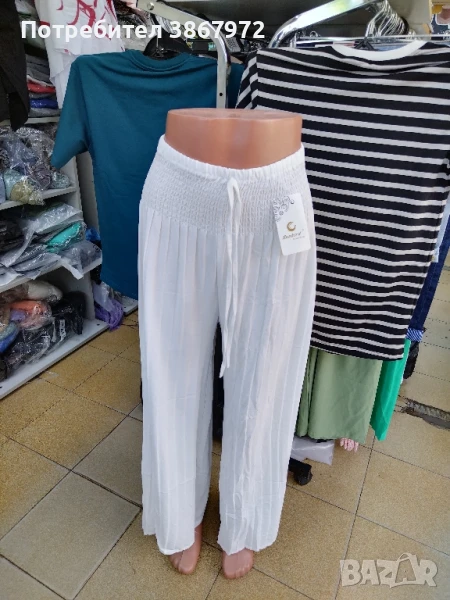 Дамски летен панталон широки крачоли, снимка 1
