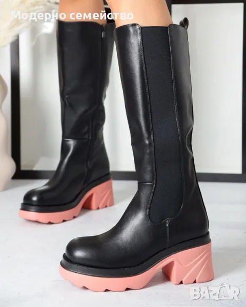 Дамски ботуши с розова подметка Хейлис , снимка 1