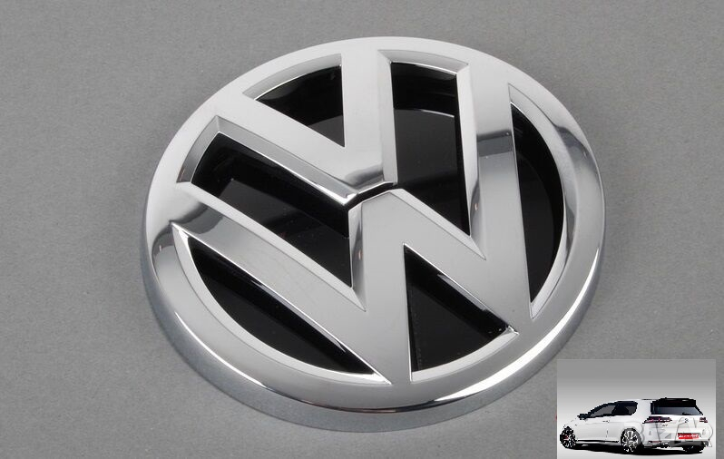 задна емблема сива хром  за VW Golf 7 MK7 110mm, снимка 1