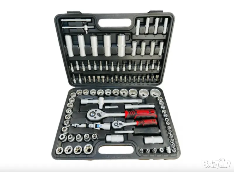 Kraft Royal Гедоре 108 части 1/4"&1/2" Cr-V steel (хром-ванадиева стомана) гедория, снимка 1