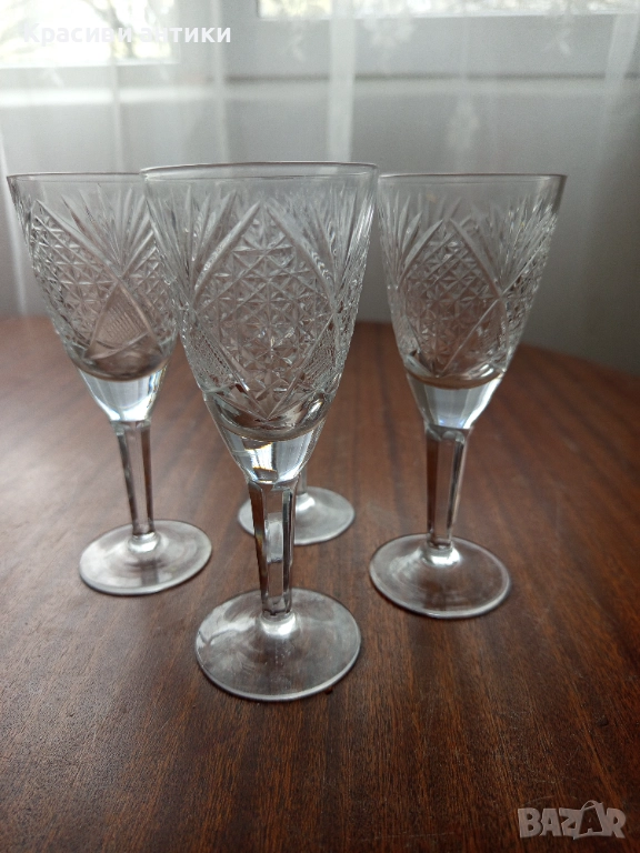  Кристални , руски ,съветски чаши за вино, снимка 1