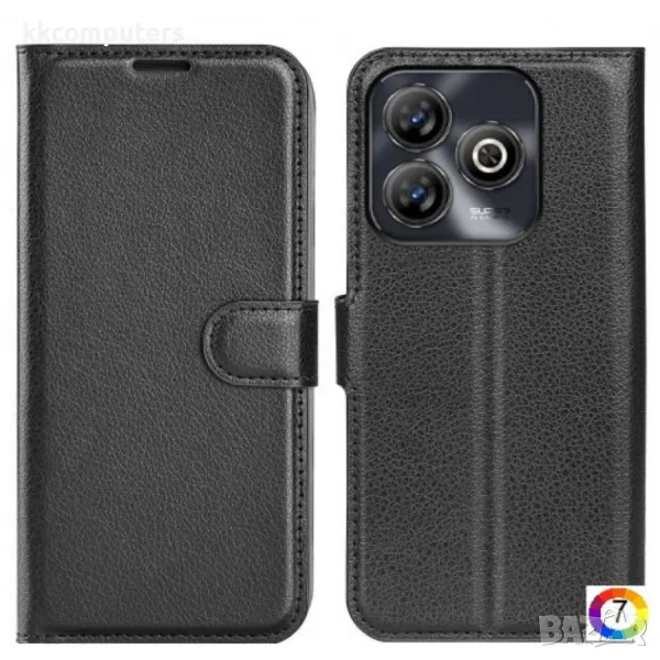 ZTE Blade A75 4G Litchi Texture Wallet Калъф и Протектор, снимка 1