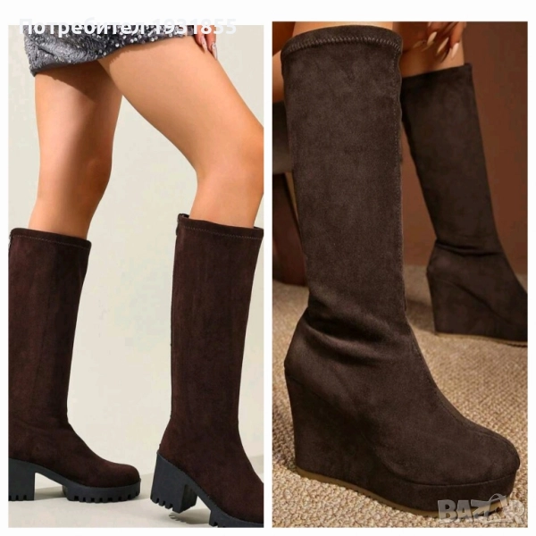 Дамски велурени ботуши , снимка 1