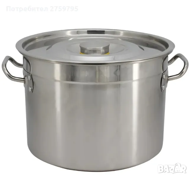 ТОП.Казан с капак Rosberg 32 л. 42 см. Неръждаема стомана., снимка 1