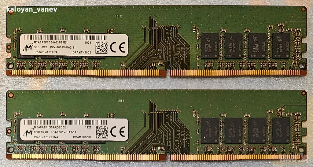 РАМ памет 16GB (2x8GB) RAM DDR4 2666 MHz Micron, снимка 1