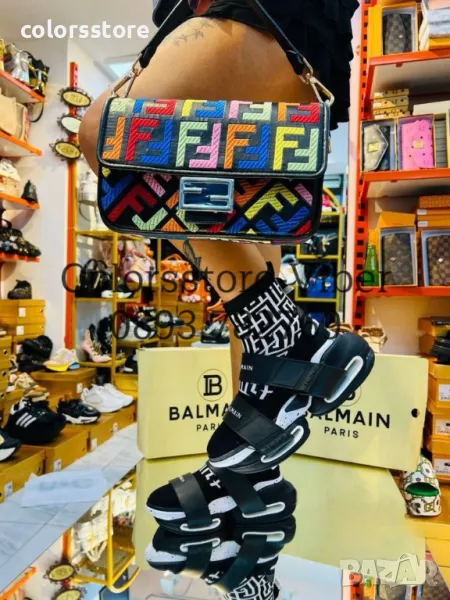 Дамски черни маратонки  Balmain  код Br33F, снимка 1