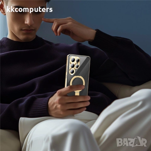 Магнитен калъф за Samsung Galaxy S26 Ultra с протектор – матов PC гръб, метална рамка и стойка, 5 цв, снимка 7 - Калъфи, кейсове - 53680957