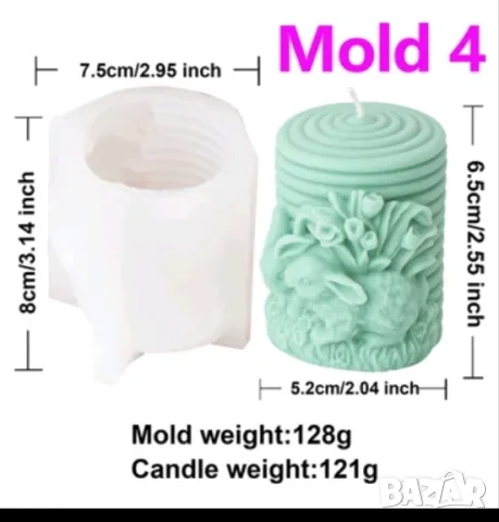 Молд за свещи за Великден 4 вида НАМАЛЕН, снимка 3 - Форми - 48034699
