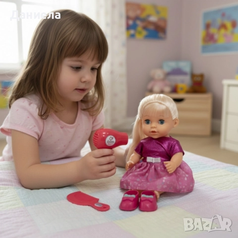 Кукла с мигащи очи, аксесоари и звуци – Идеален подарък за малки принцеси, снимка 5 - Кукли - 52826430