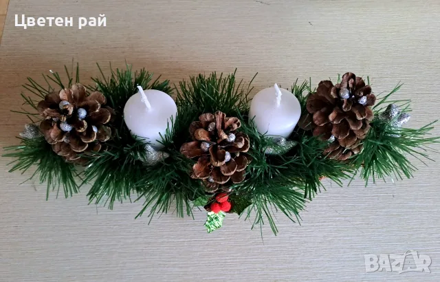 Ръчно изработени коледни свещници 