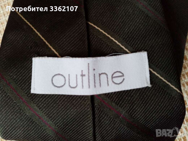 копринена вратовръзка outline тъмно зелено, снимка 3 - Други - 36485199
