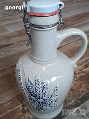 немска керамична бутилка за бира с порцеланова запушалка 20/4, снимка 3 - Колекции - 50057146