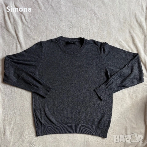 Тъмносива блуза с дълъг ръкав