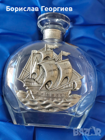 Гарафа за ракия + 6 чаши с кораб, Freitas & Dores Португалия , снимка 2 - Чаши - 52798922