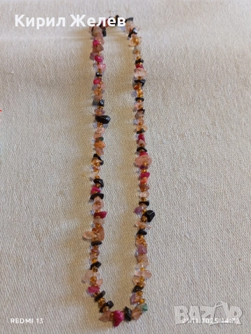 Герданче скъпоценно колие от натурални цветни камъчета ахат и мъниста 52288