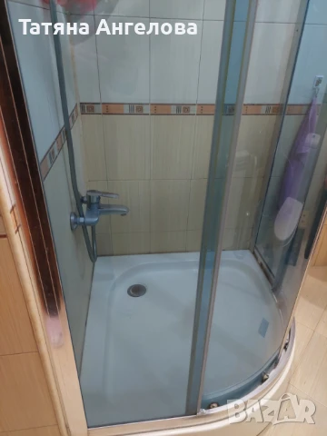 Здрави и запазени душ кабина 90/90 см 6 мм стъкло и корито, умивалник с ботуш, снимка 3 - Други - 50536884