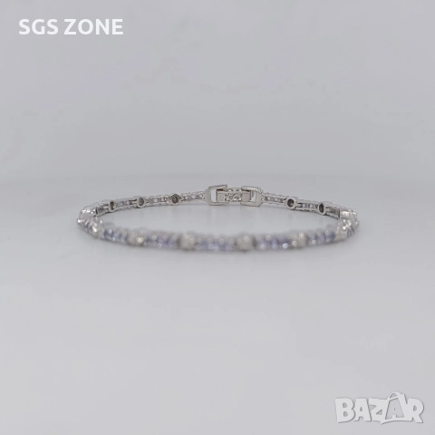 Нежна гривна с танзанити от Тайланд, снимка 10 - Гривни - 52720062