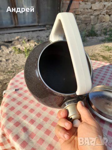 Стар емайлиран чайник #30, снимка 5 - Антикварни и старинни предмети - 33862998