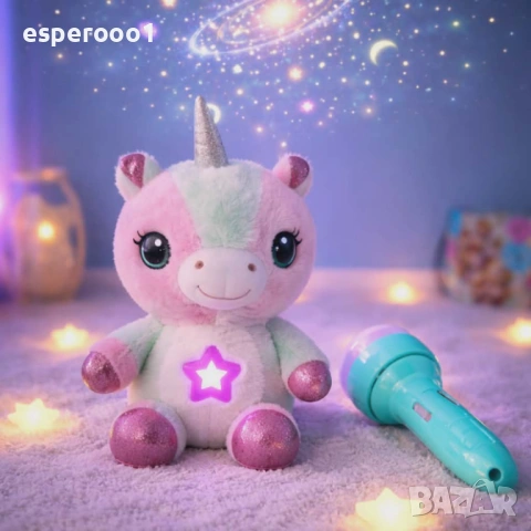 Плюшена играчка с нощна лампа  2в1 + детски фенер-проектор със светлинни картинки, снимка 5 - Играчки за стая - 53700025