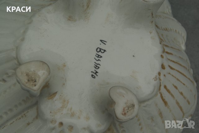 продавам старинен супник със бъркалка и поднос, снимка 4 - Антикварни и старинни предмети - 42143966