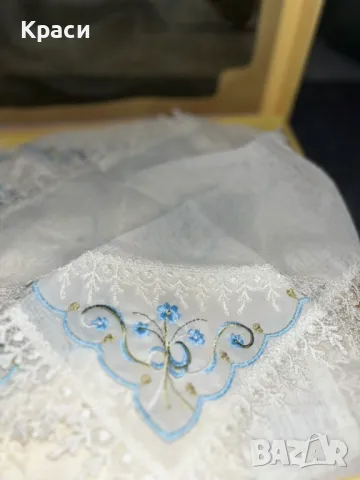 Луксозен турски комплект с изящно ръчно бродирани цветя., снимка 4 - Покривки за маси - 49260525