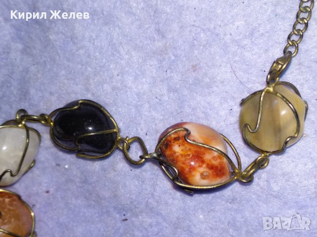СТАРО РЕТРО АРТ КОЛИЕ РЪЧНА МАЙСТОРСКА ИЗРАБОТКА с НАТУРАЛНИ ПОЛУСКЪПОЦЕННИ КАМЪНИ 38919, снимка 12 - Колиета, медальони, синджири - 41865393
