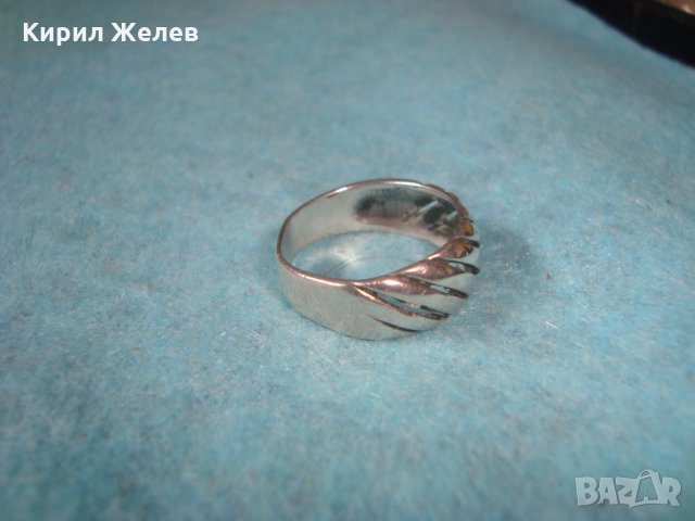СТАР СРЕБЪРЕН АРТ ДЕКО ПРЪСТЕН ВИСОКА ПРОБА СРЕБРО АНГЛИЯ АЖУРНА МАЙСТОРСКА РЪЧНА ИЗРАБОТКА 25805, снимка 12 - Пръстени - 35747958