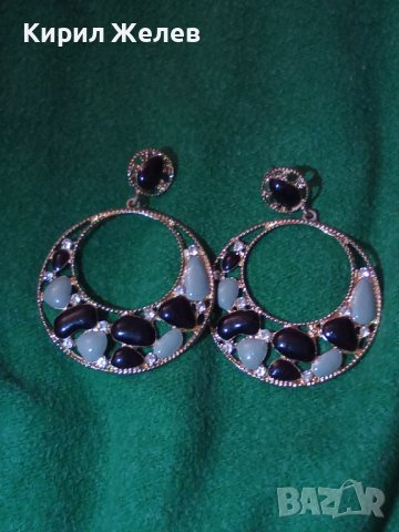 ЕФЕКТНИ ЗЛАТИСТИ КРИСТАЛНИ АРТ ОБЕЦИ с ЕМАЙЛ-ЛАК 4267, снимка 7 - Обеци - 36540531