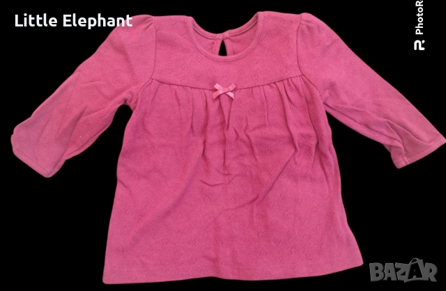 Блузка с дълъг ръкав бордо на дупчести сърца за 9-12 мес момиченце,колекция"Hearts",Англия/нова